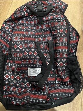 Hooey Black and Red Aztec-Pattern Backpack cowboy hat holder cover imcluded